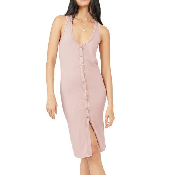 Free People Dresses & Skirts - New Free People Gia Mauve Pink Midi Long Vest Sleeveless Dress Women's size S